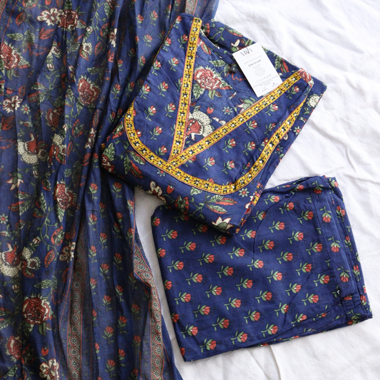 Long Frock Cotton Printed Suit Set