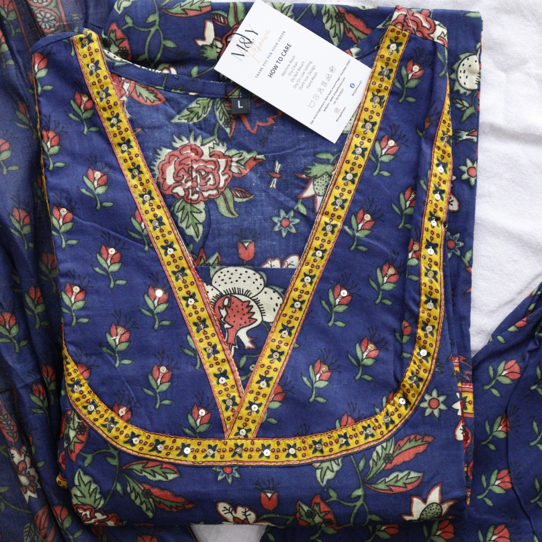 Long Frock Cotton Printed Suit Set