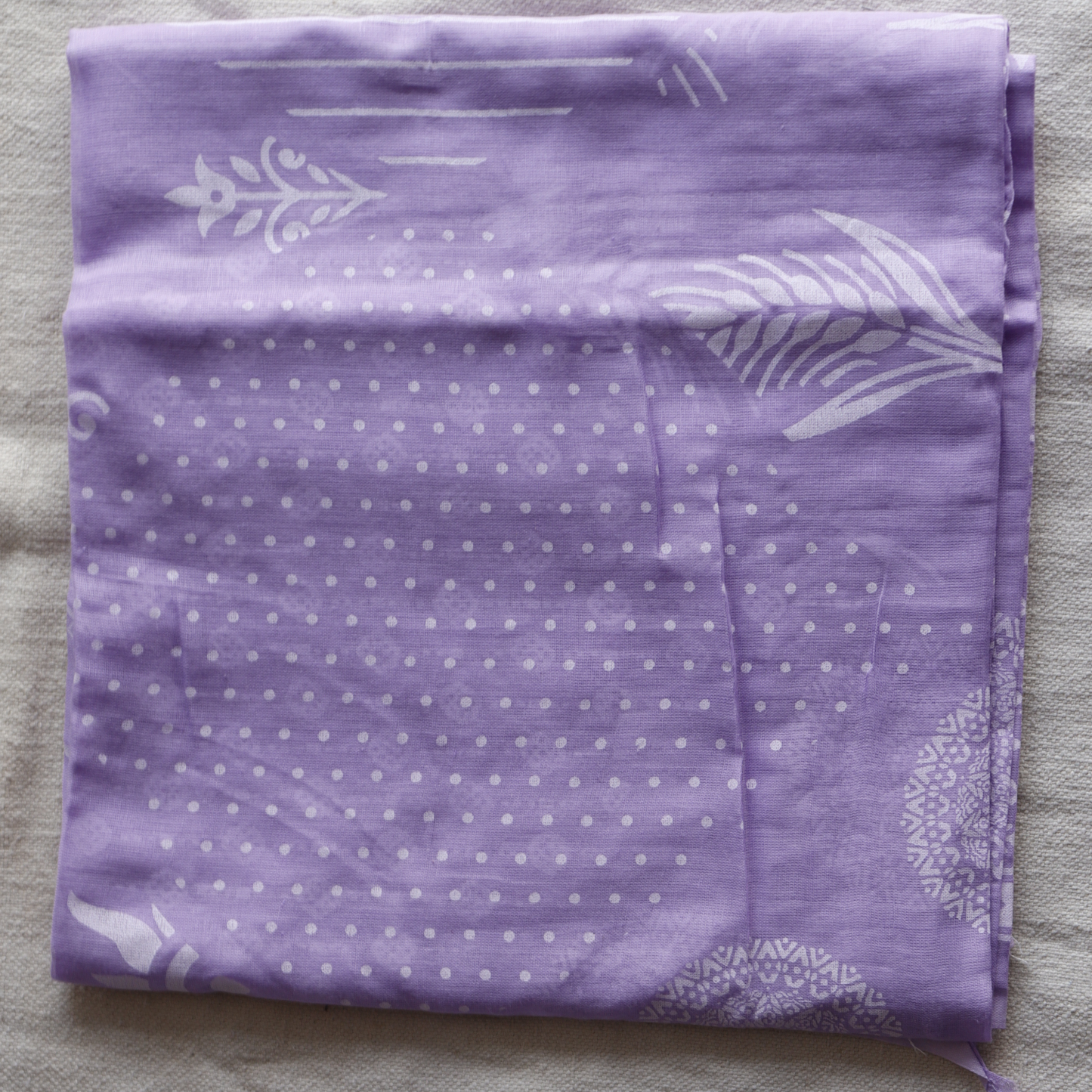 Lavender Cotton Frock Style Suit Set