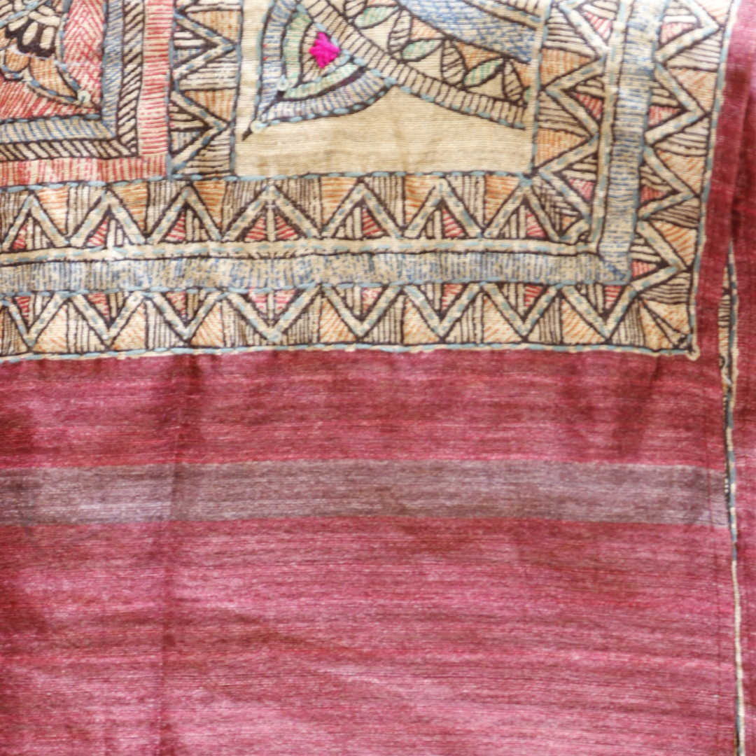 Kantha Work Unstitched Hand Embroidered Suit Set