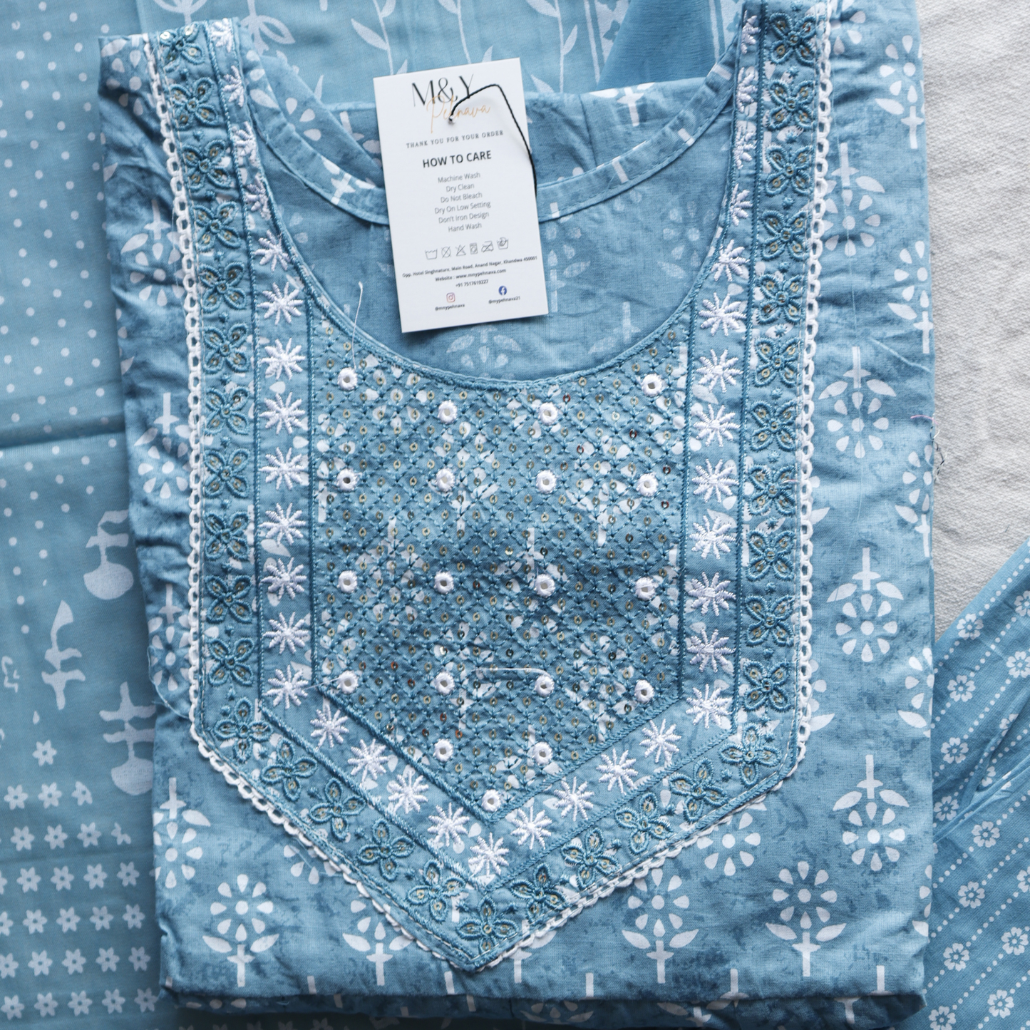 Sea Green Sequence Work Frock Suit Set