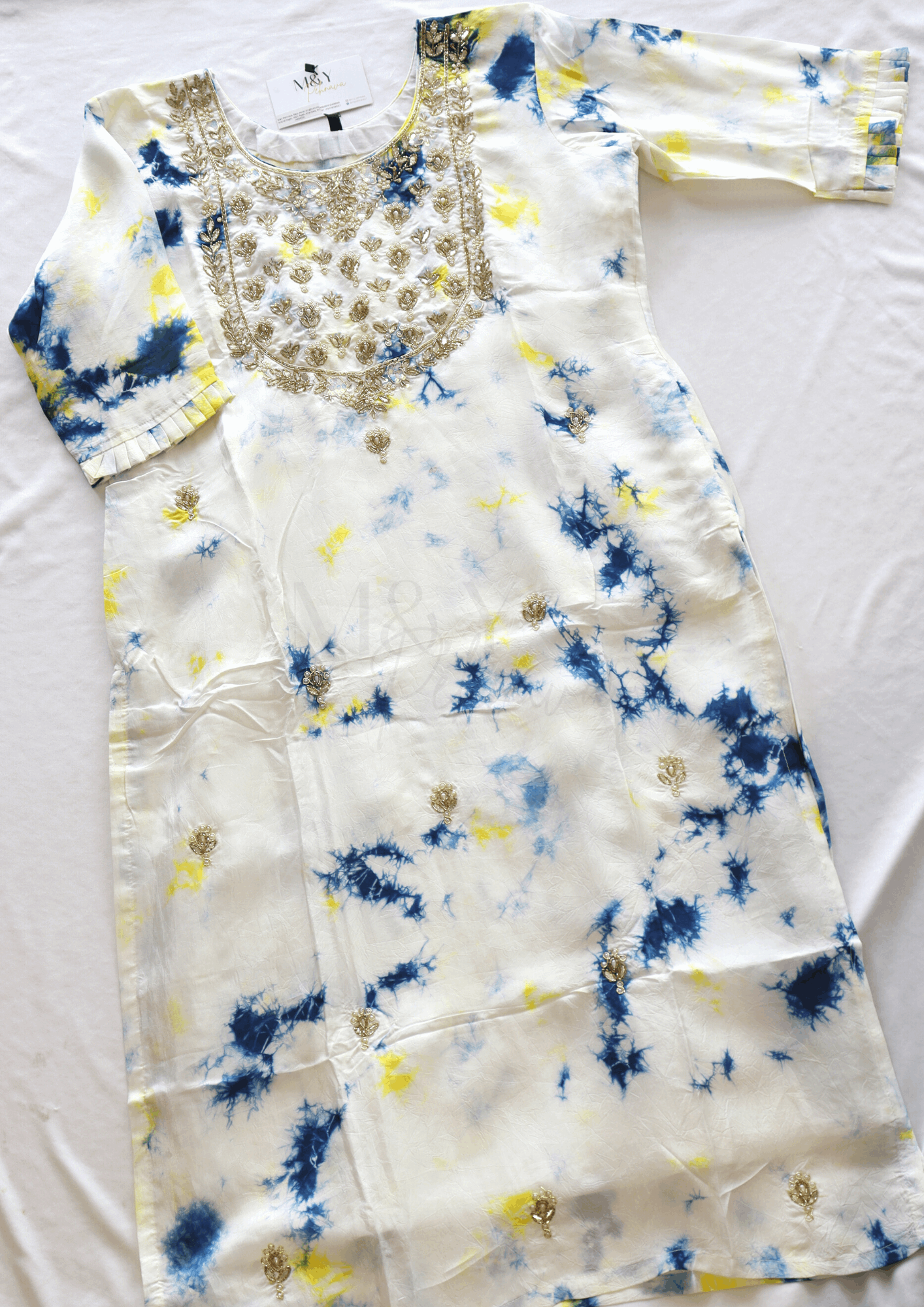 Pure Crepe Handwork Shibori Print Kurti - M&Y Pehnava