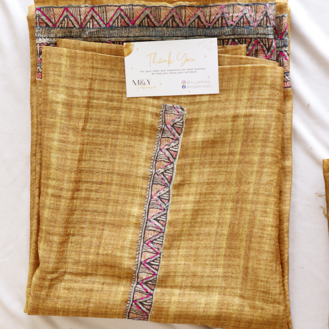 Kantha Work Unstitched Hand Embroidered Suit Set