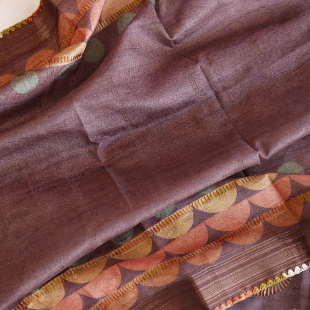 Thread Work Unstitched Embroidered Suit Set