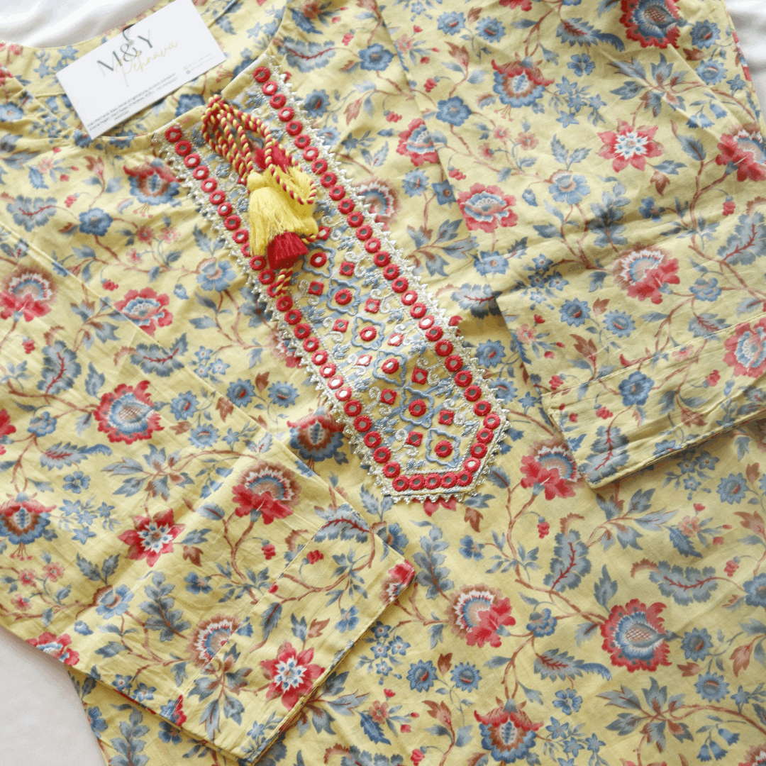 Printed Cotton Straight Kurti - M&Y Pehnava