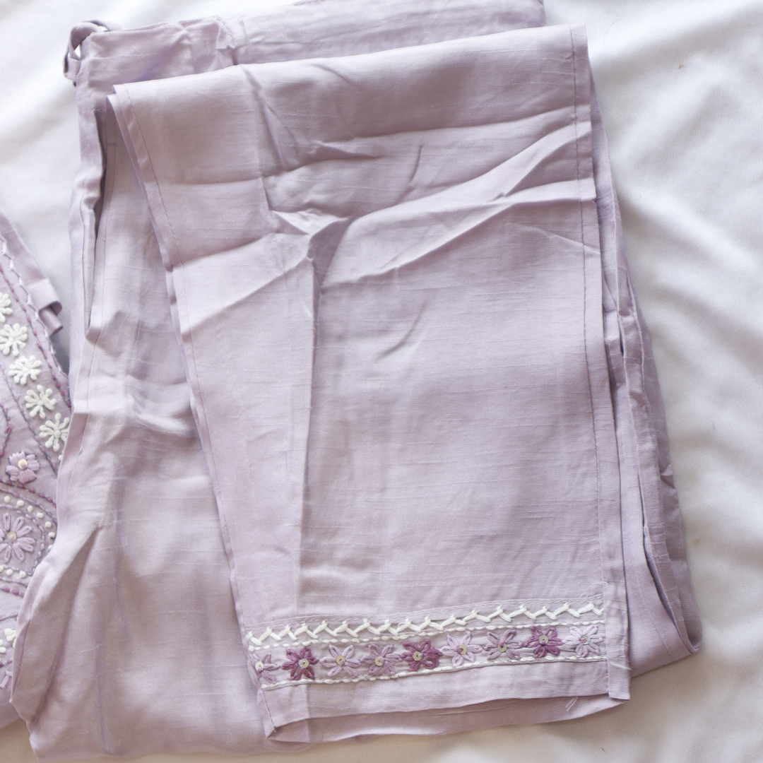Lavender Embroidered Suit Set