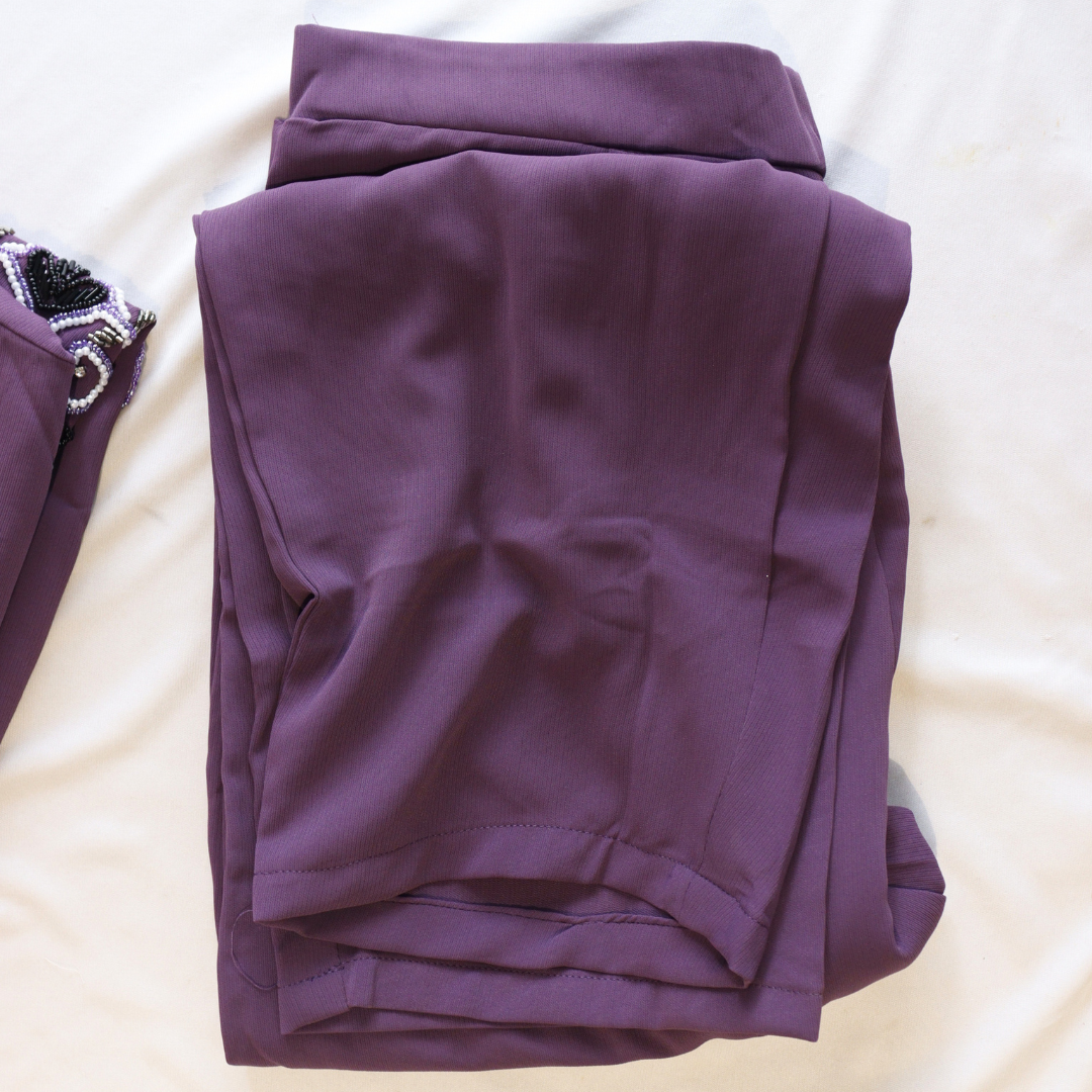 Mauve Heavy Beads Work Co-Ord Set