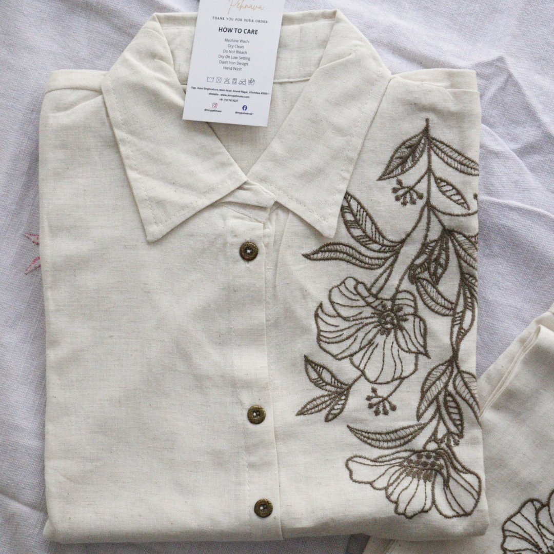 Cream Co-Ord Set With Semi Palazzo