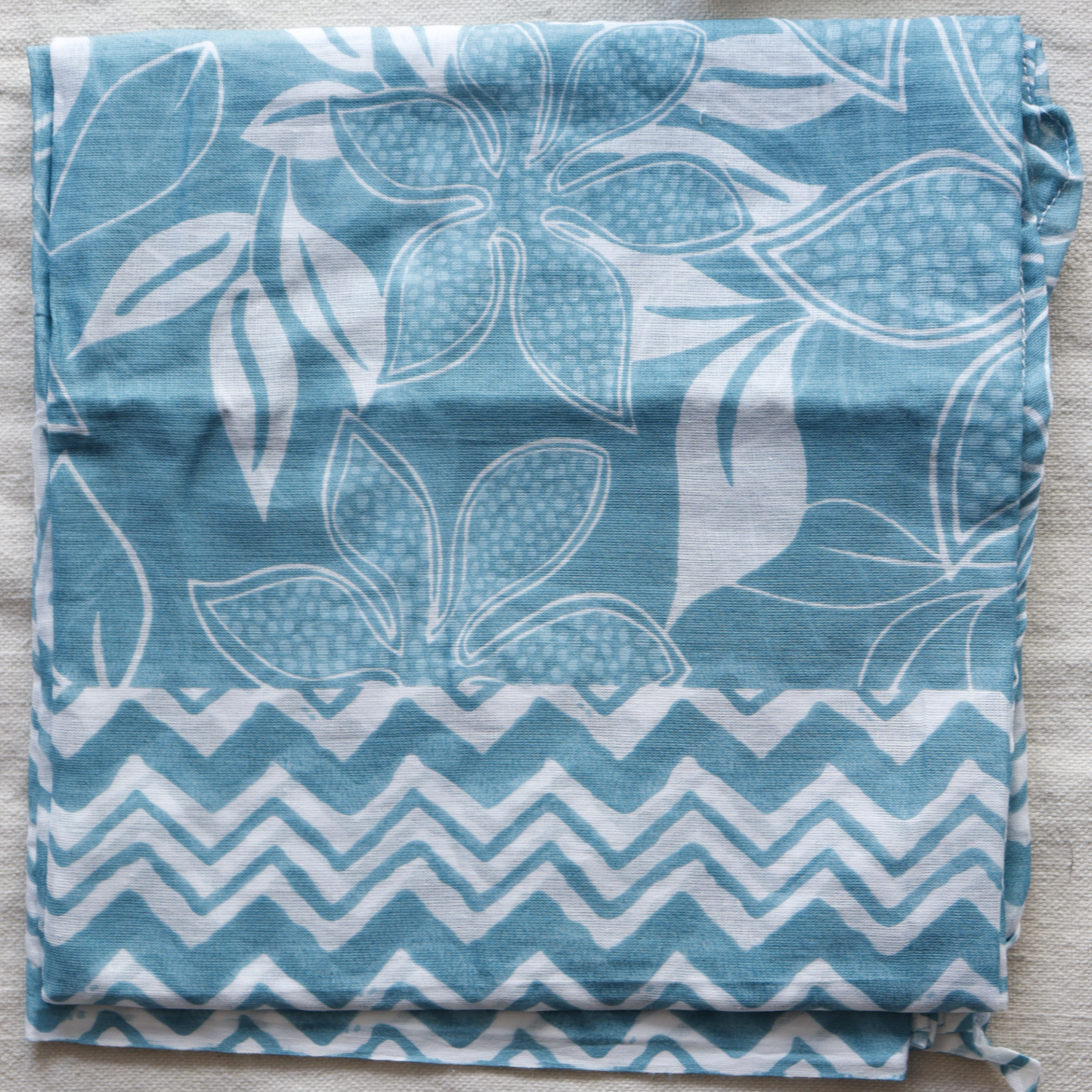 Sea Green Thread Work Cotton Frock Suit Set