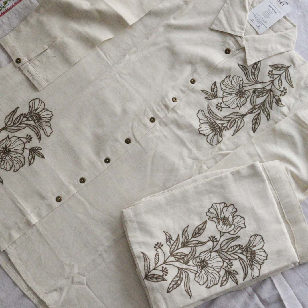 Cream Co-Ord Set With Semi Palazzo