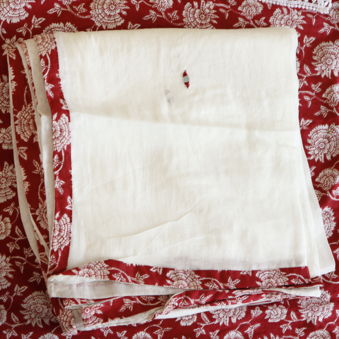 Red White Pakistani Cotton Suit Set - M&Y Pehnava
