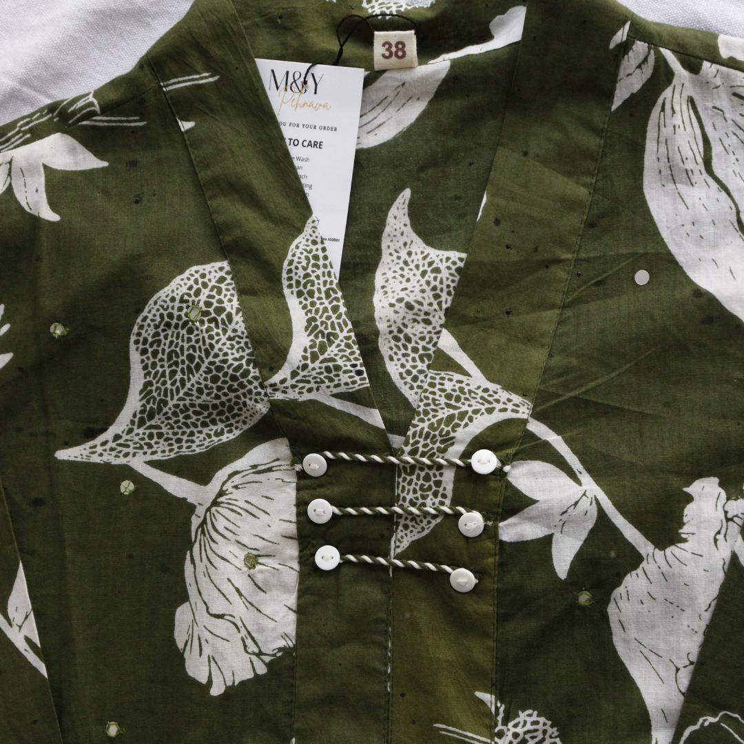 Olive Green Printed Co-Ord Set