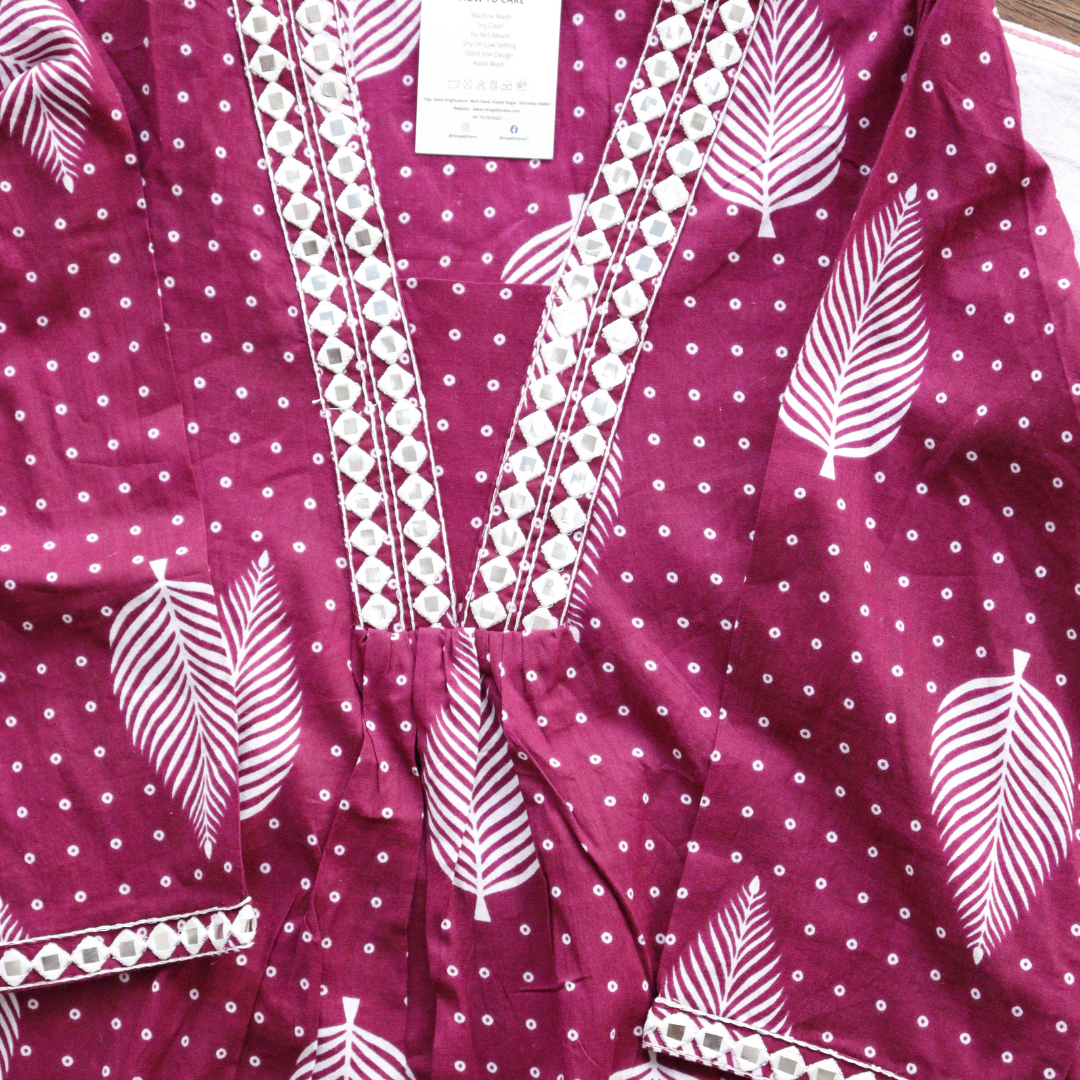 Indigo Frock Style Cotton Suit Set