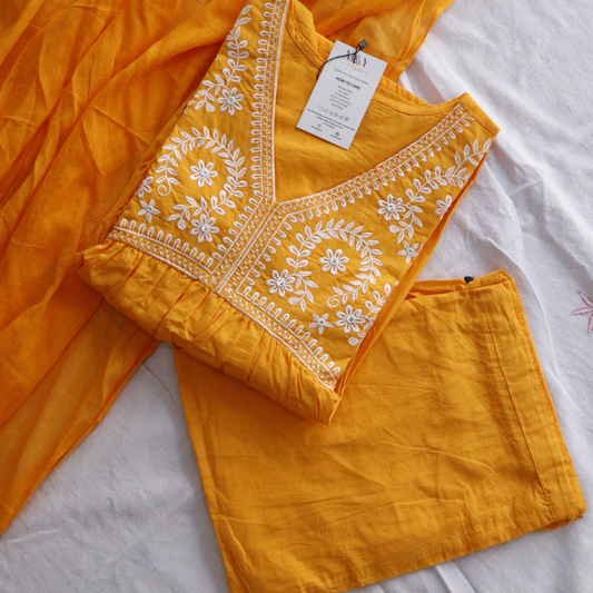 Orange Thread Work Suit Set