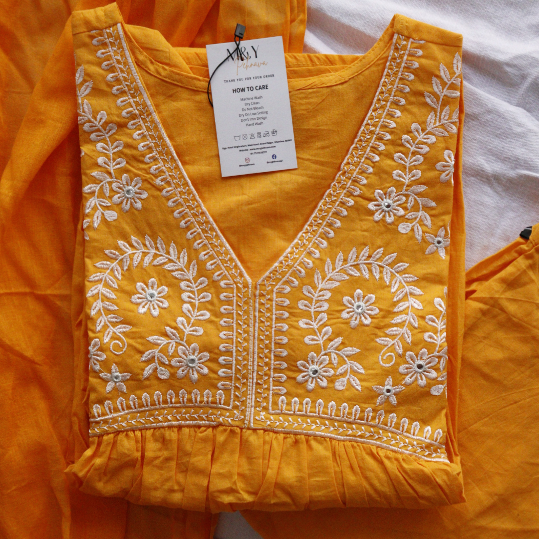 Orange Thread Work Suit Set