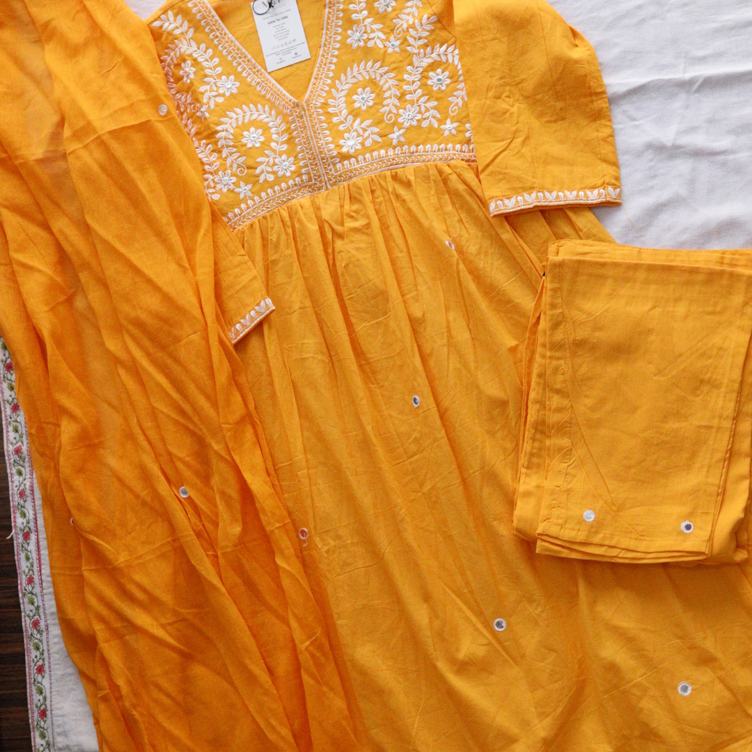 Orange Thread Work Suit Set