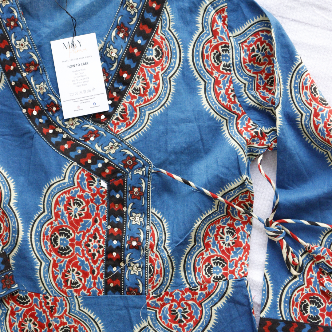 Angrakha Cotton Printed Suit Set