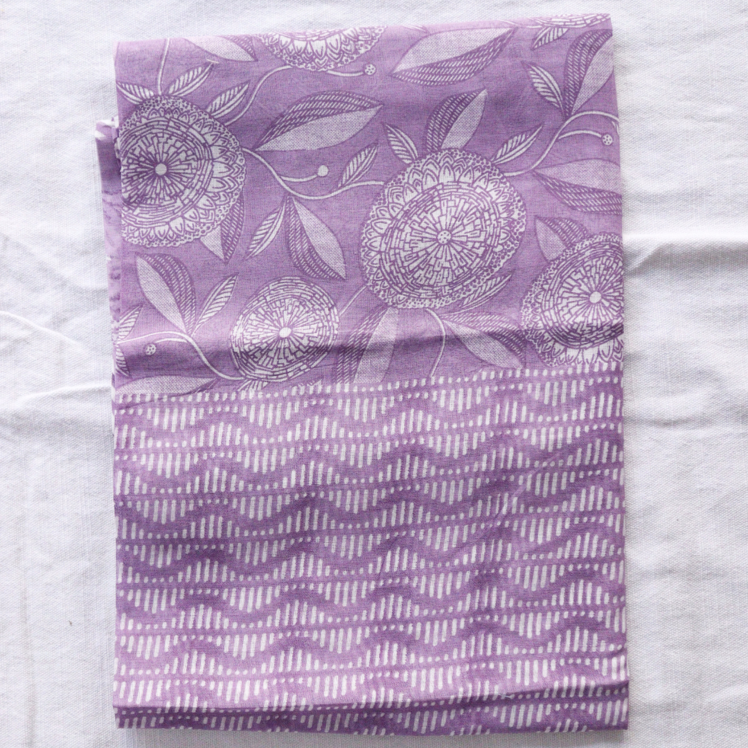 Purple Frock Style Cotton Suit Set