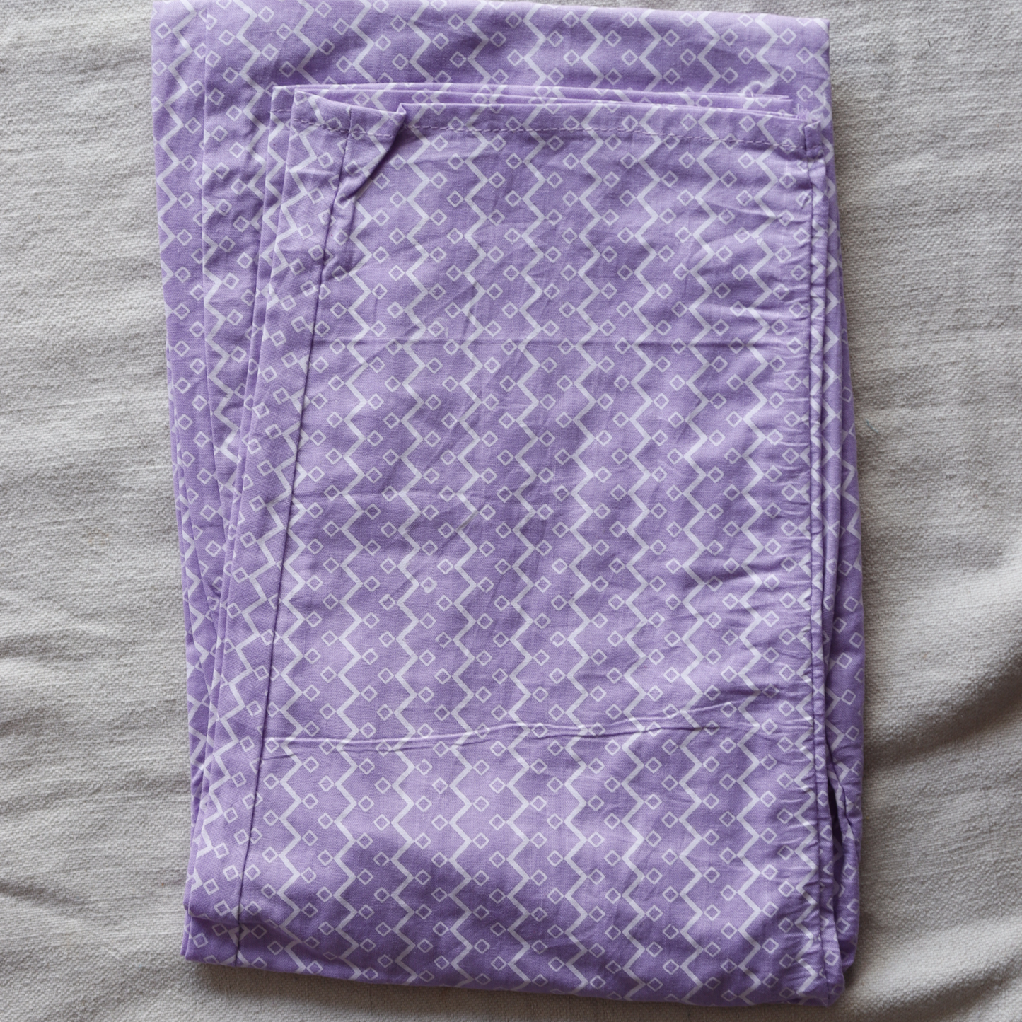 Lavender Cotton Frock Style Suit Set