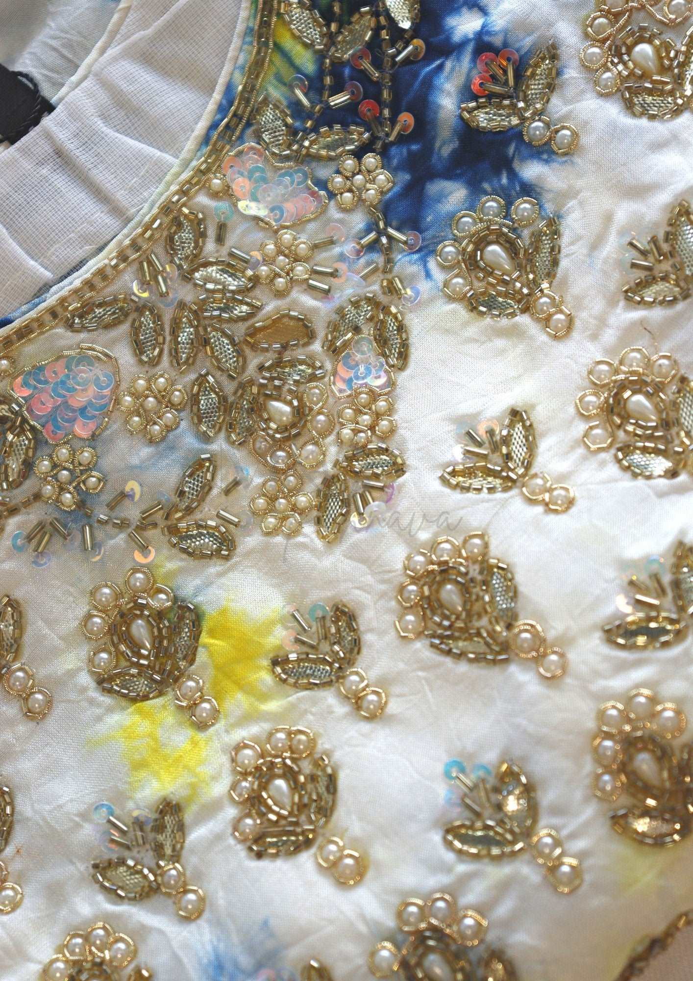 Pure Crepe Handwork Shibori Print Kurti - M&Y Pehnava