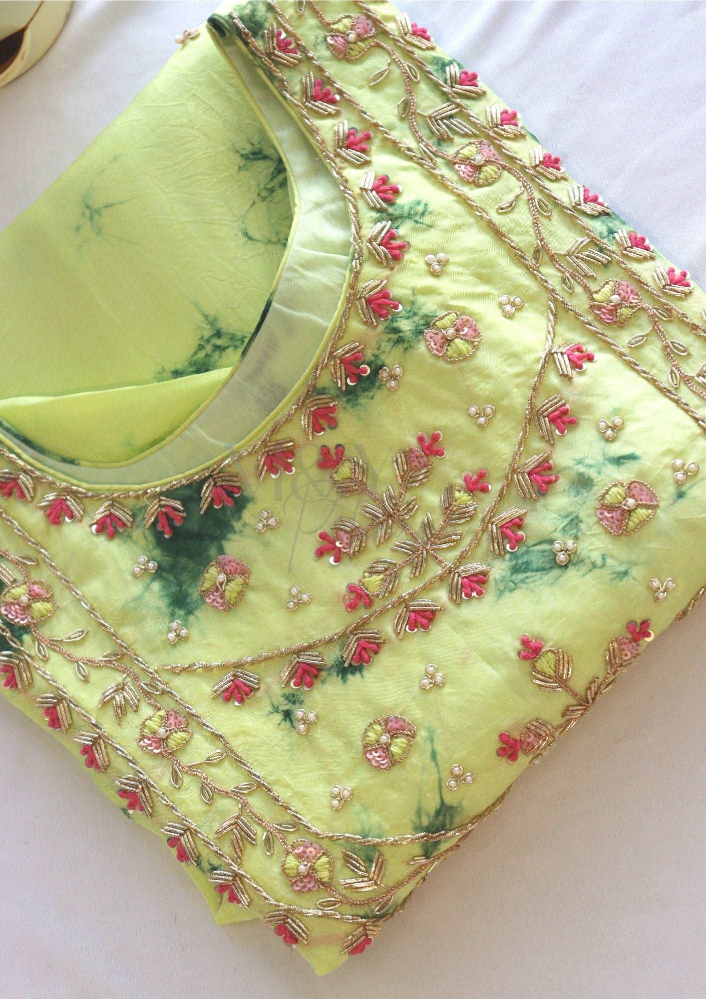 Pure Crepe Handwork Shibori Print Kurti - M&Y Pehnava