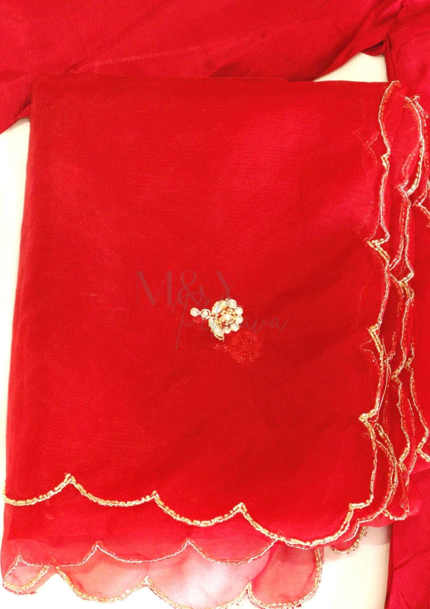 Pure Crepe Kurti Pant Dupatta Set - M&Y Pehnava