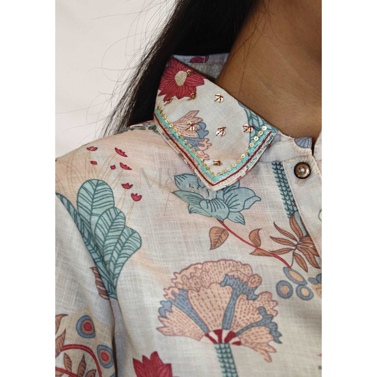 Rama Printed Linen Cotton Co-Ord Set - M&Y Pehnava