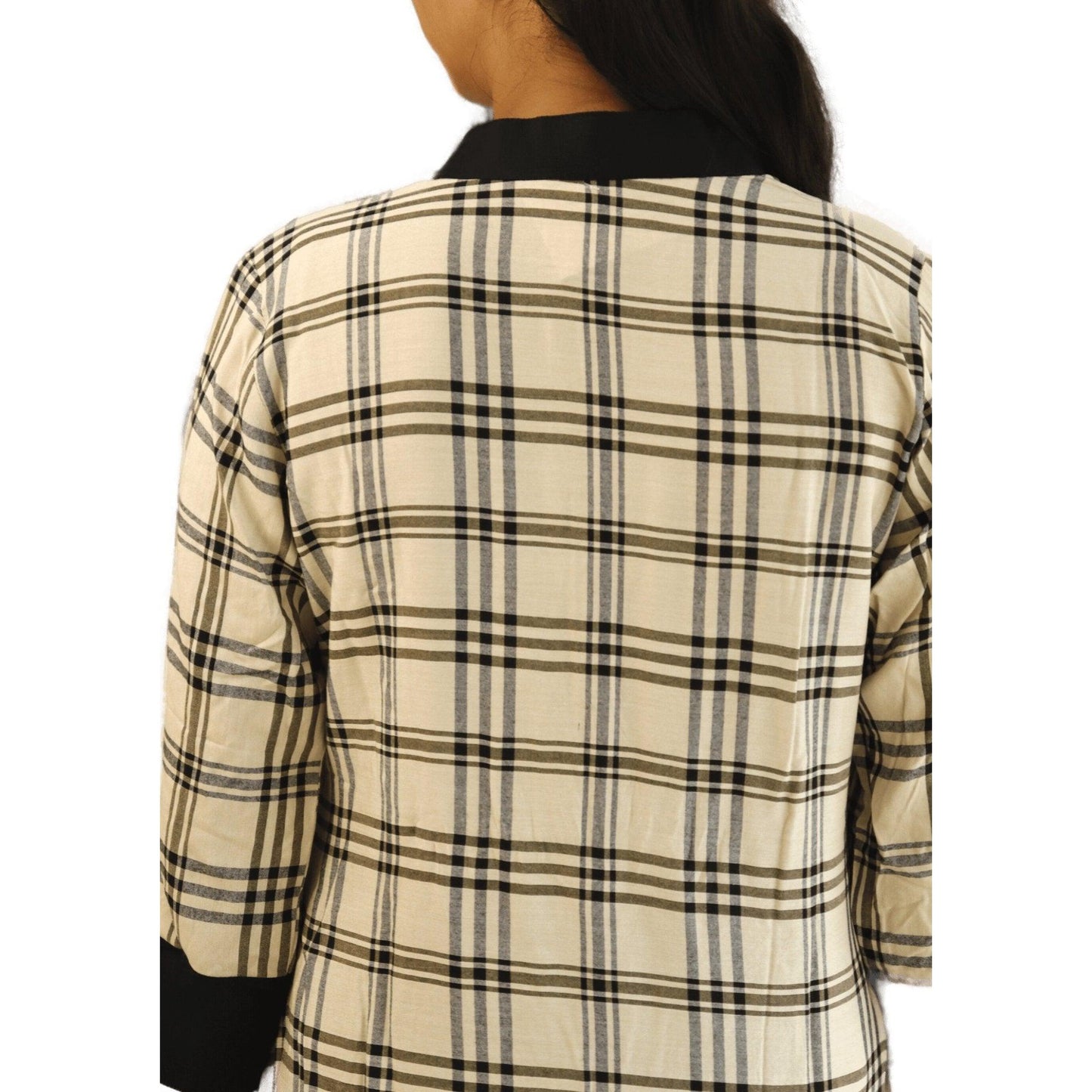 Checkered Cotton Long Kurti - M&Y Pehnava