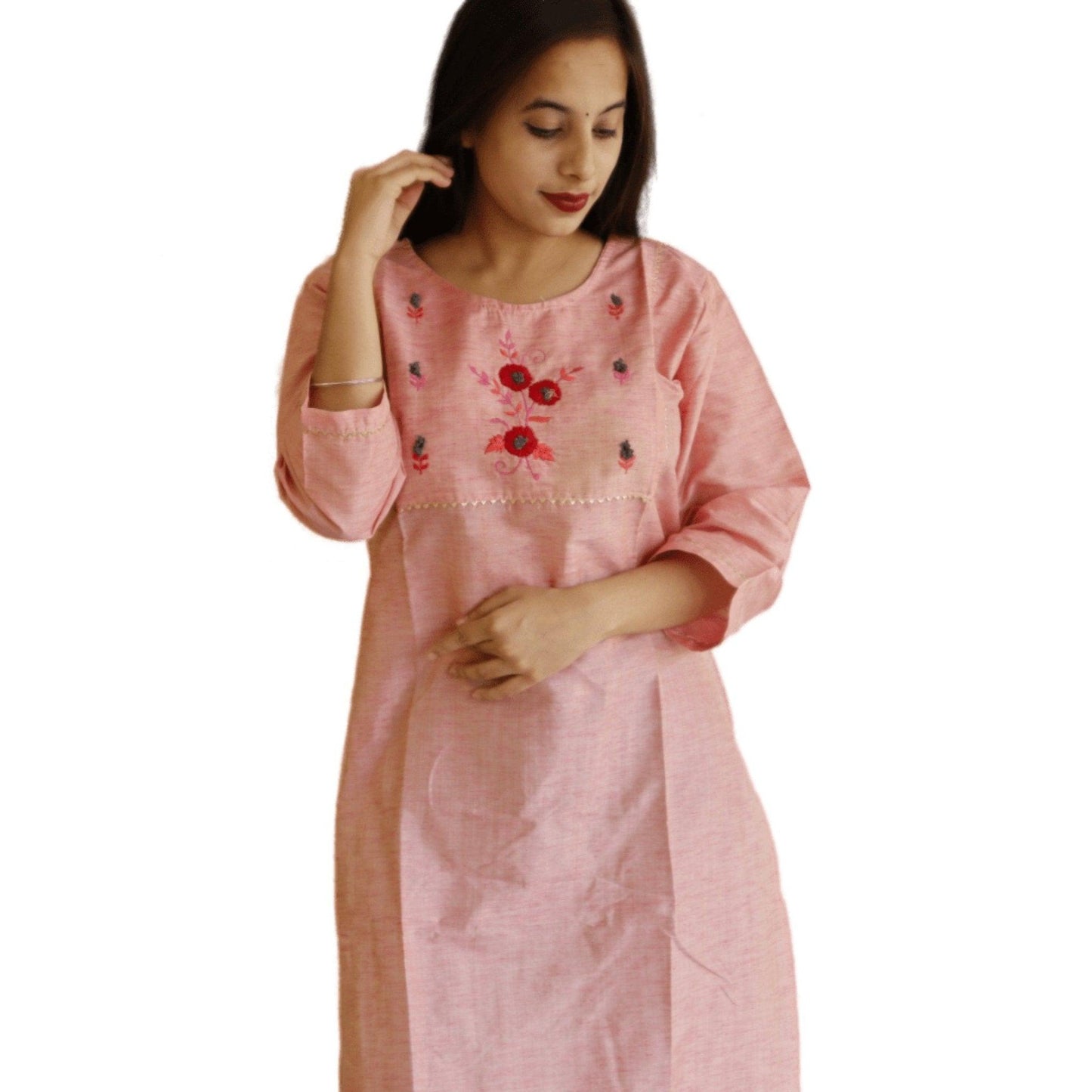 Cotton Embroidered Kurti - M&Y Pehnava