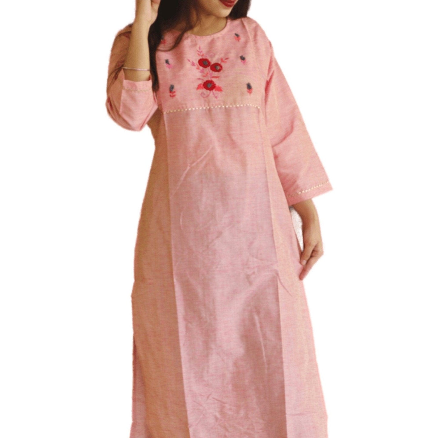 Cotton Embroidered Kurti - M&Y Pehnava