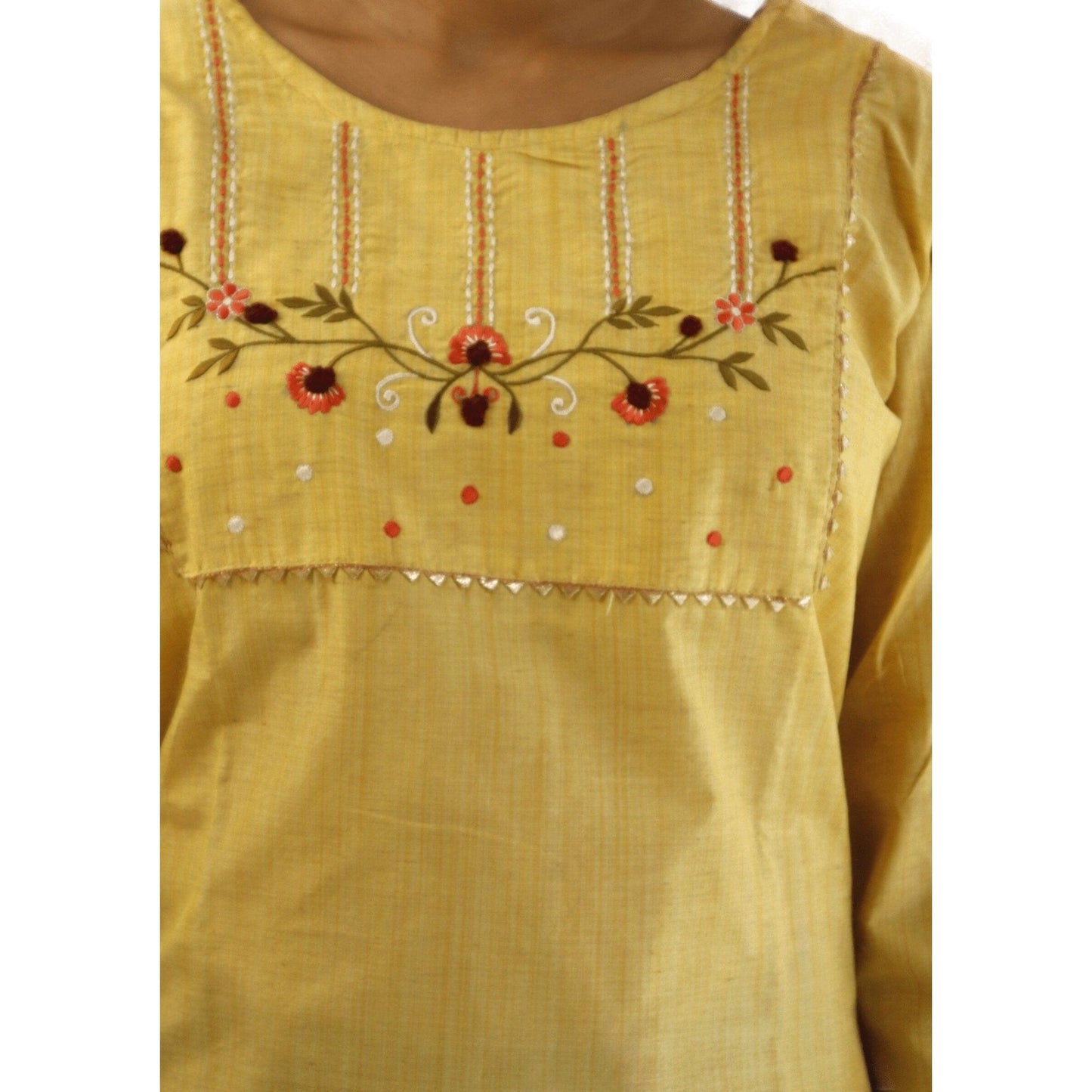 Cotton Embroidered Kurti - M&Y Pehnava