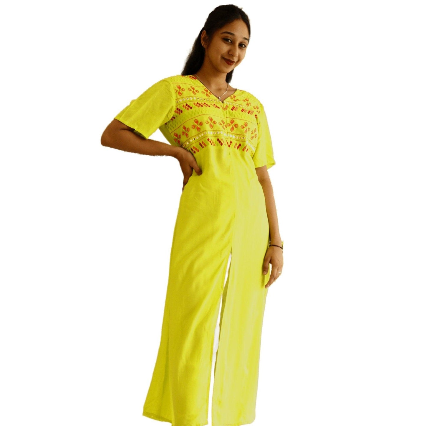 Cotton Embroidered Kurti - M&Y Pehnava