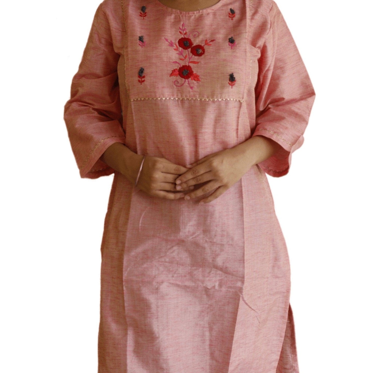 Cotton Embroidered Kurti - M&Y Pehnava
