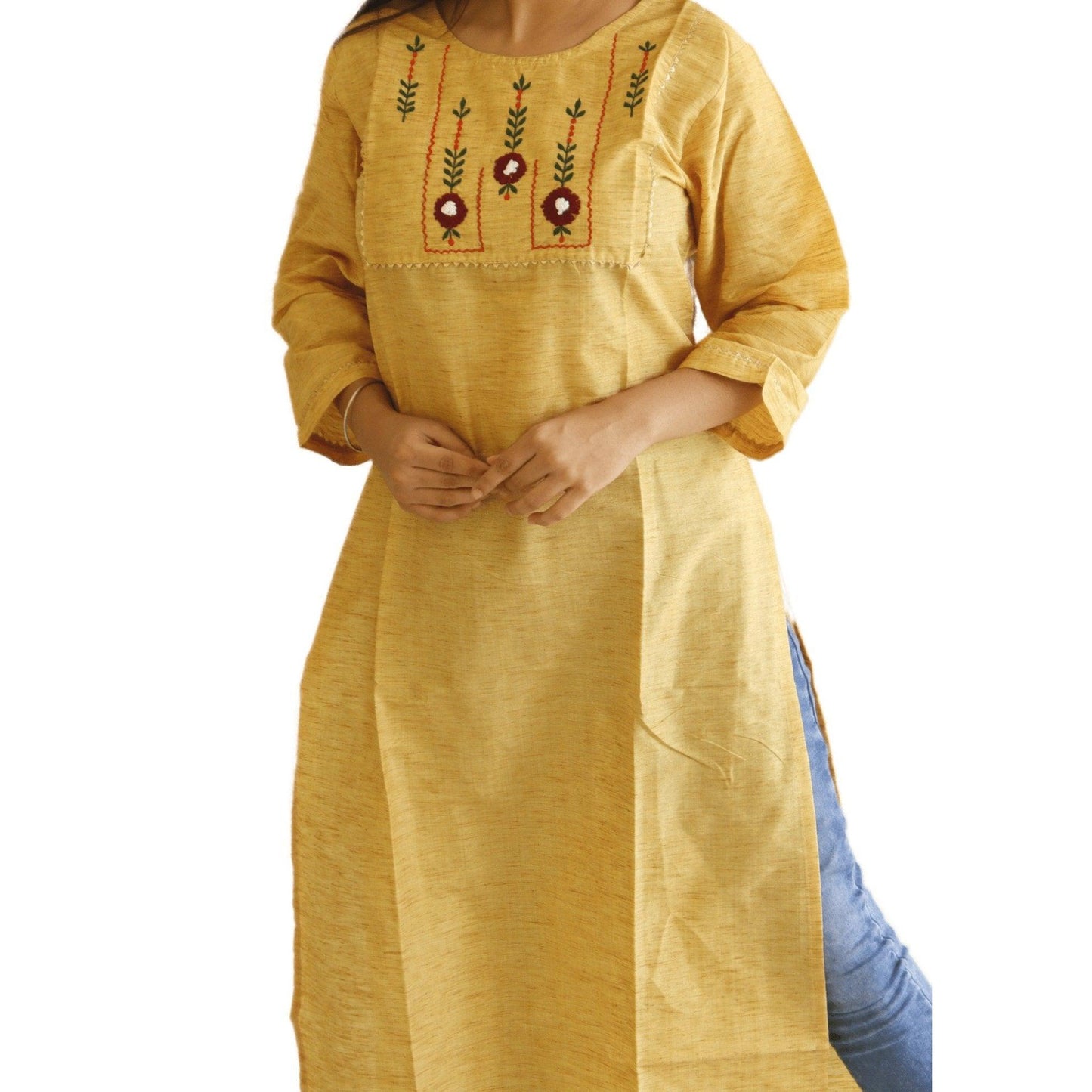 Cotton Embroidered Kurti - M&Y Pehnava