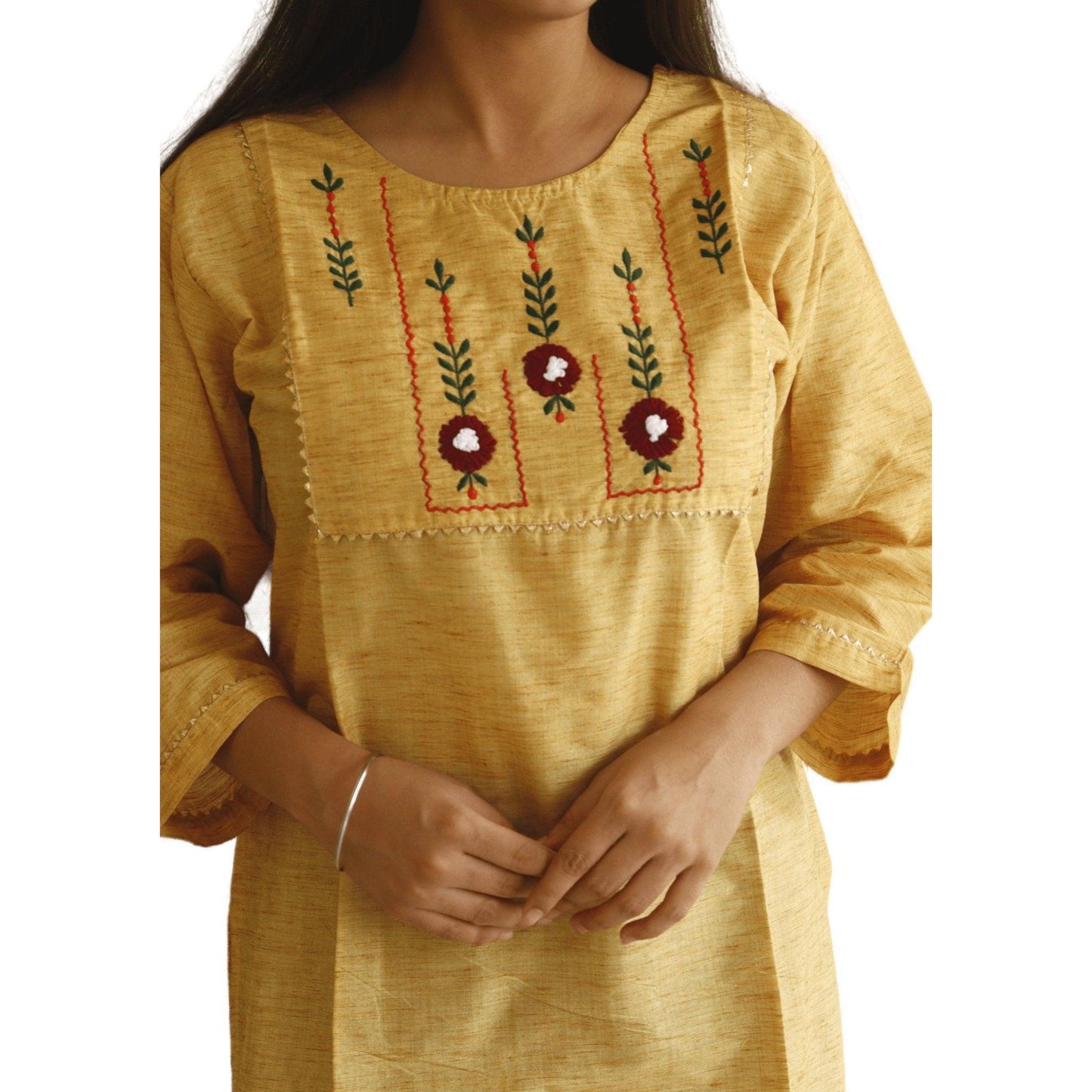 Cotton Embroidered Kurti - M&Y Pehnava