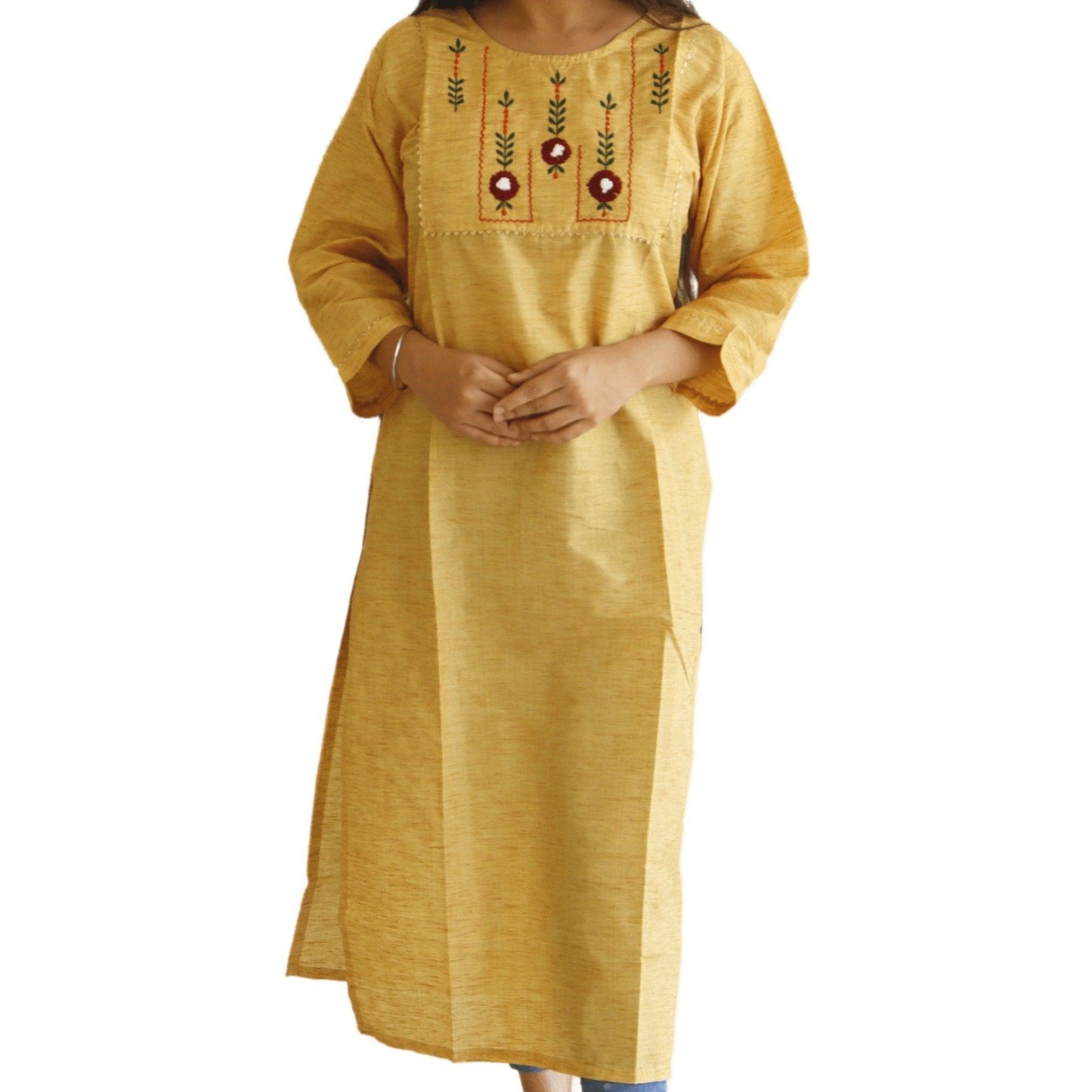 Cotton Embroidered Kurti - M&Y Pehnava