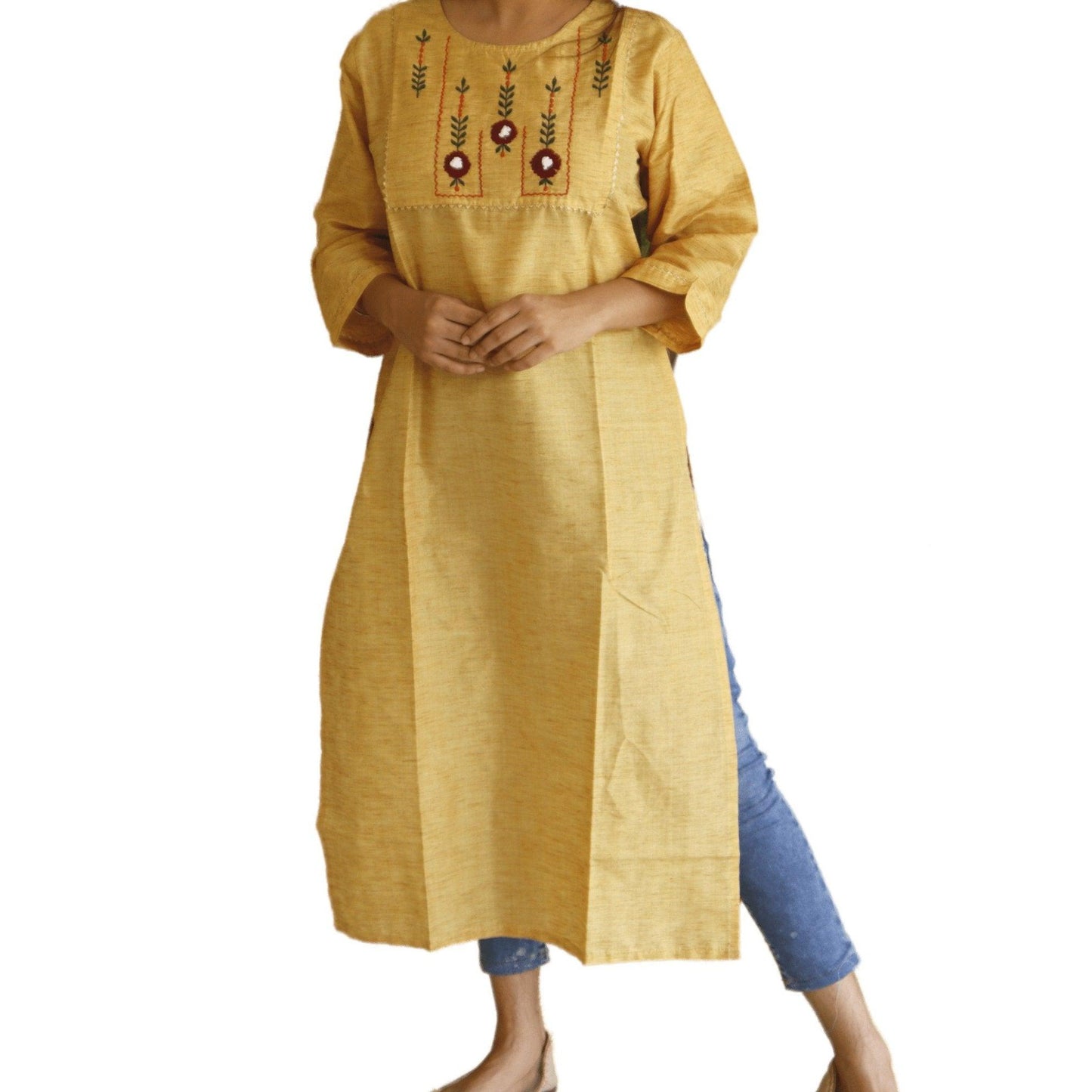 Cotton Embroidered Kurti - M&Y Pehnava
