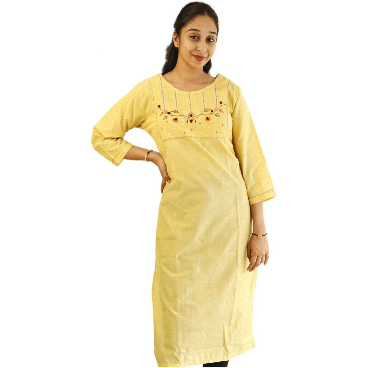 Cotton Embroidered Kurti - M&Y Pehnava