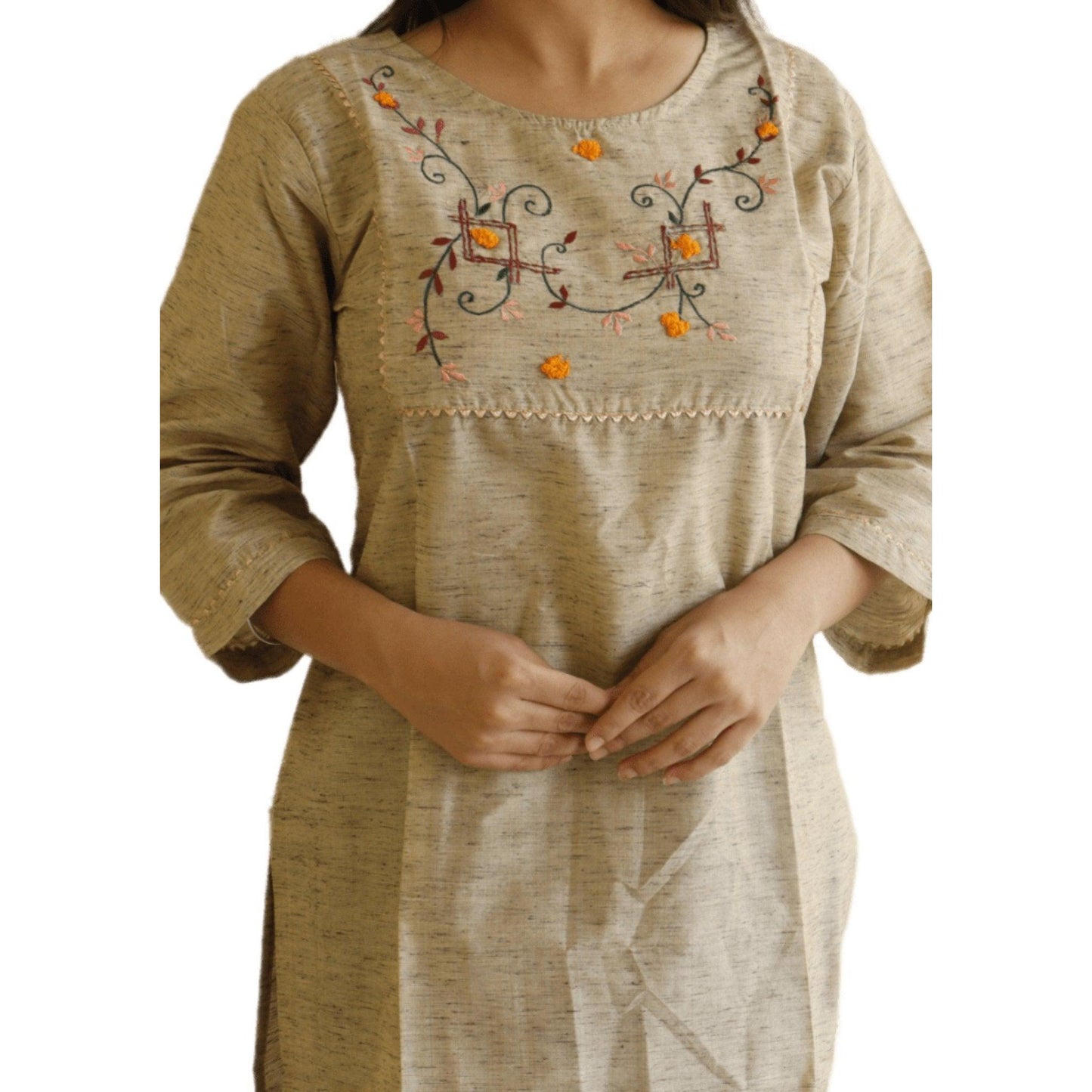 Embroidered Cotton Kurti - M&Y Pehnava