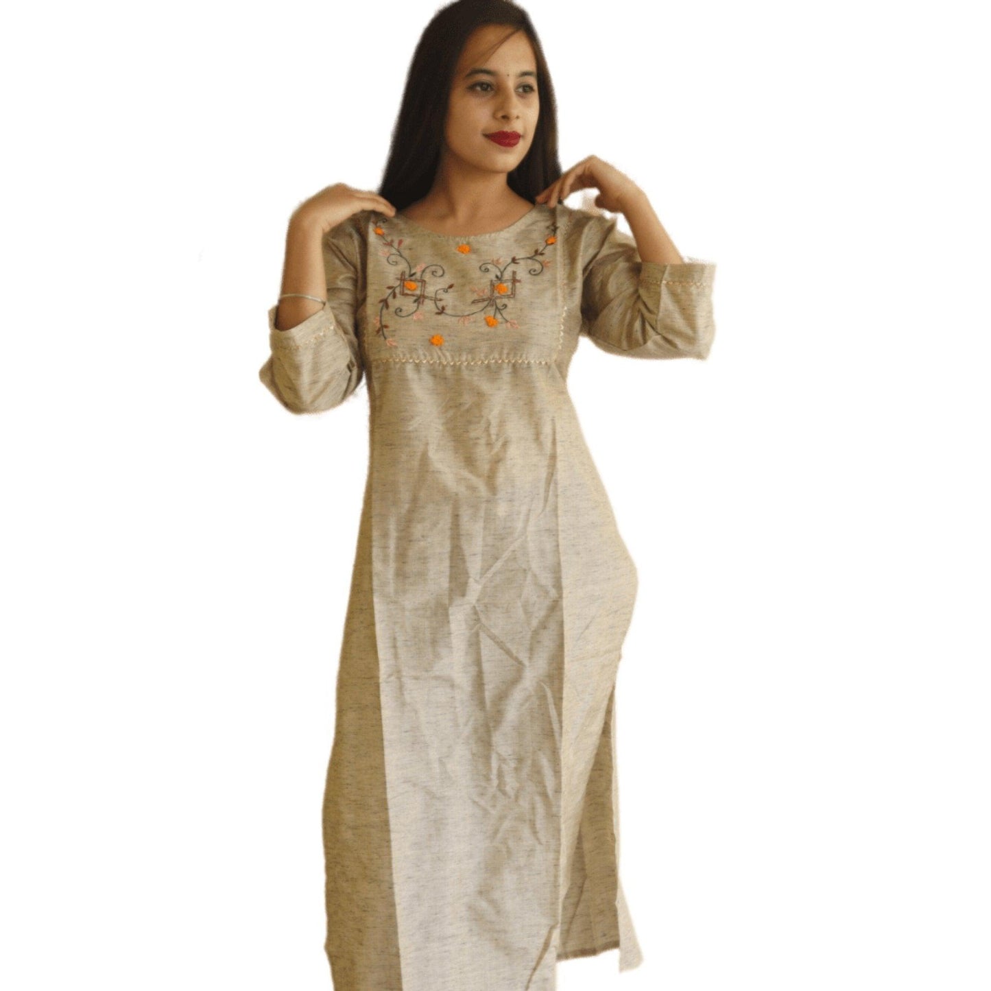 Embroidered Cotton Kurti - M&Y Pehnava