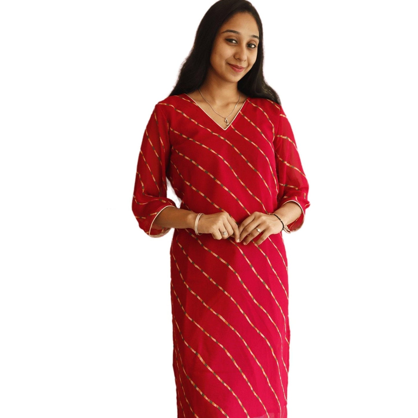 Leheriya Straight Kurti - M&Y Pehnava