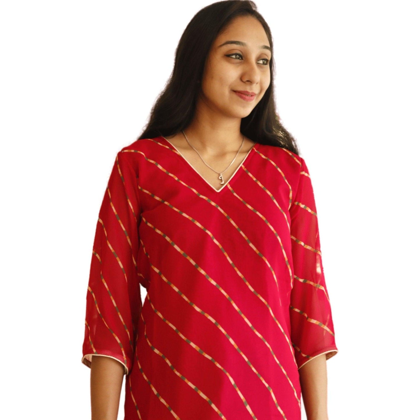 Leheriya Straight Kurti - M&Y Pehnava