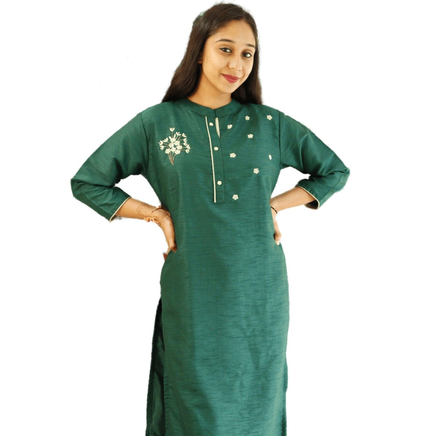 Tussar Silk Straight Kurti - M&Y Pehnava
