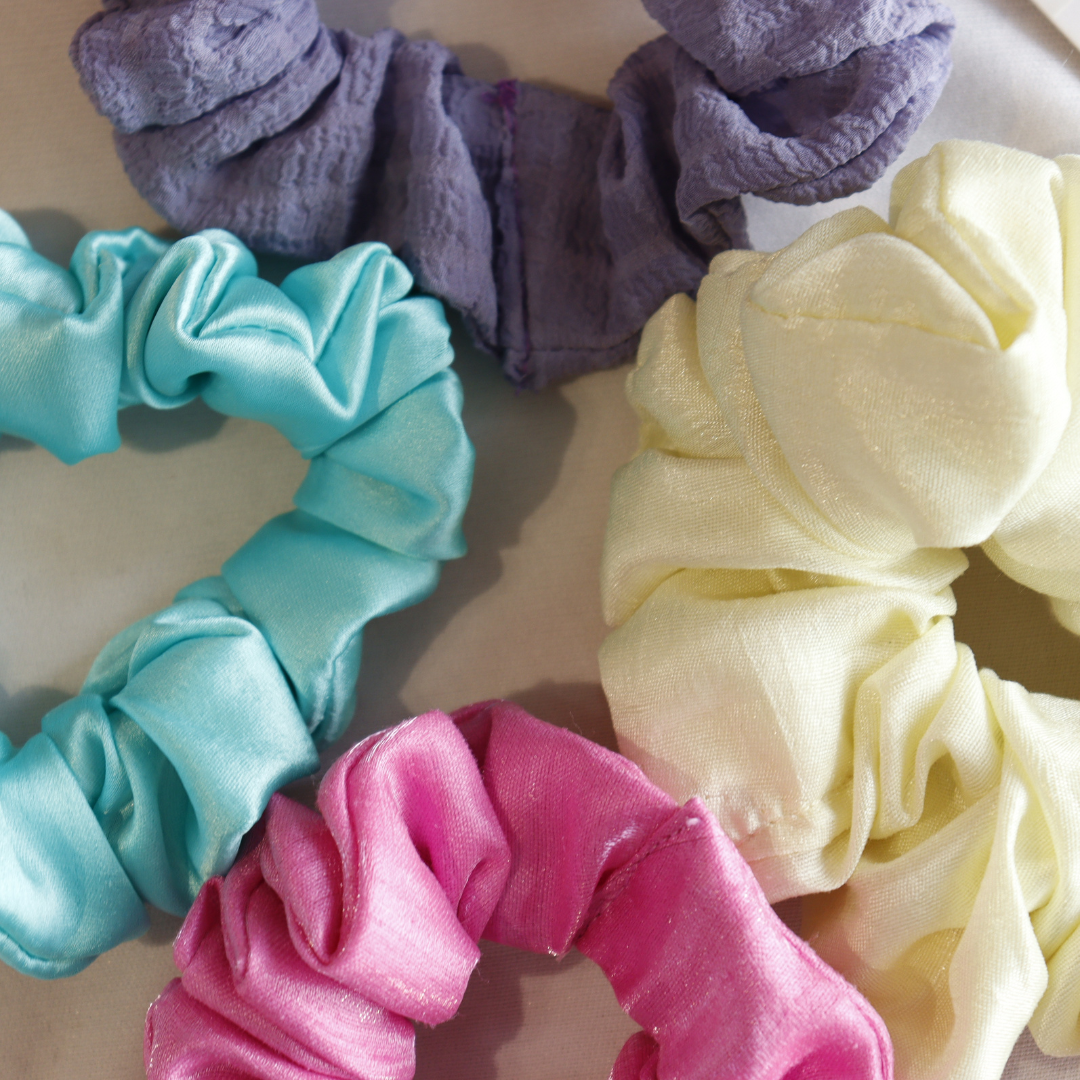 Soft Colour Scrunchie Set Of 4