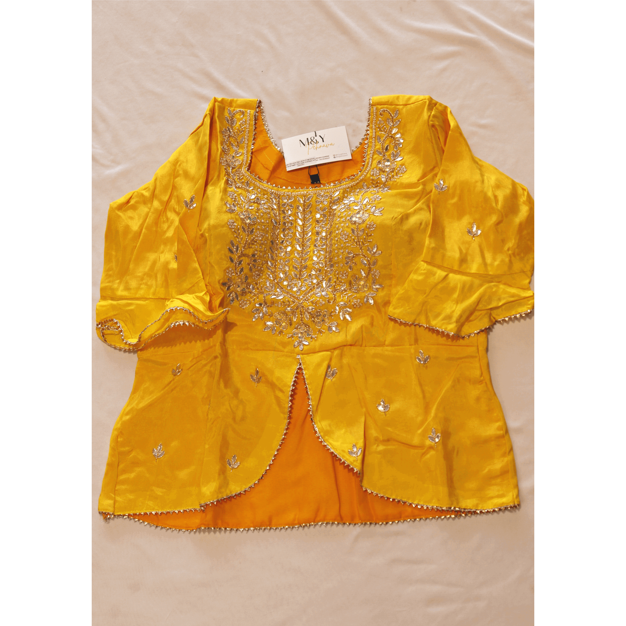 Peplum Handwork Pure Crepe Blouse - M&Y Pehnava