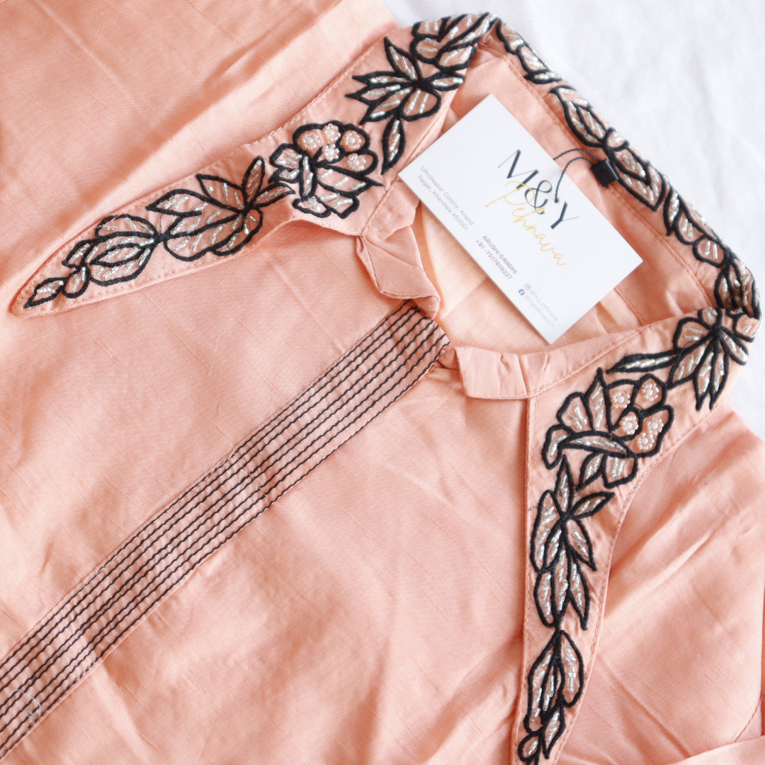 Peach Beads Work Co-Ord Set