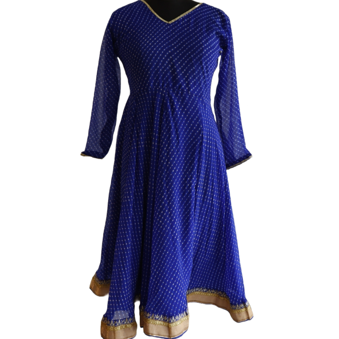 Leheriya Georgette Frock Kurti