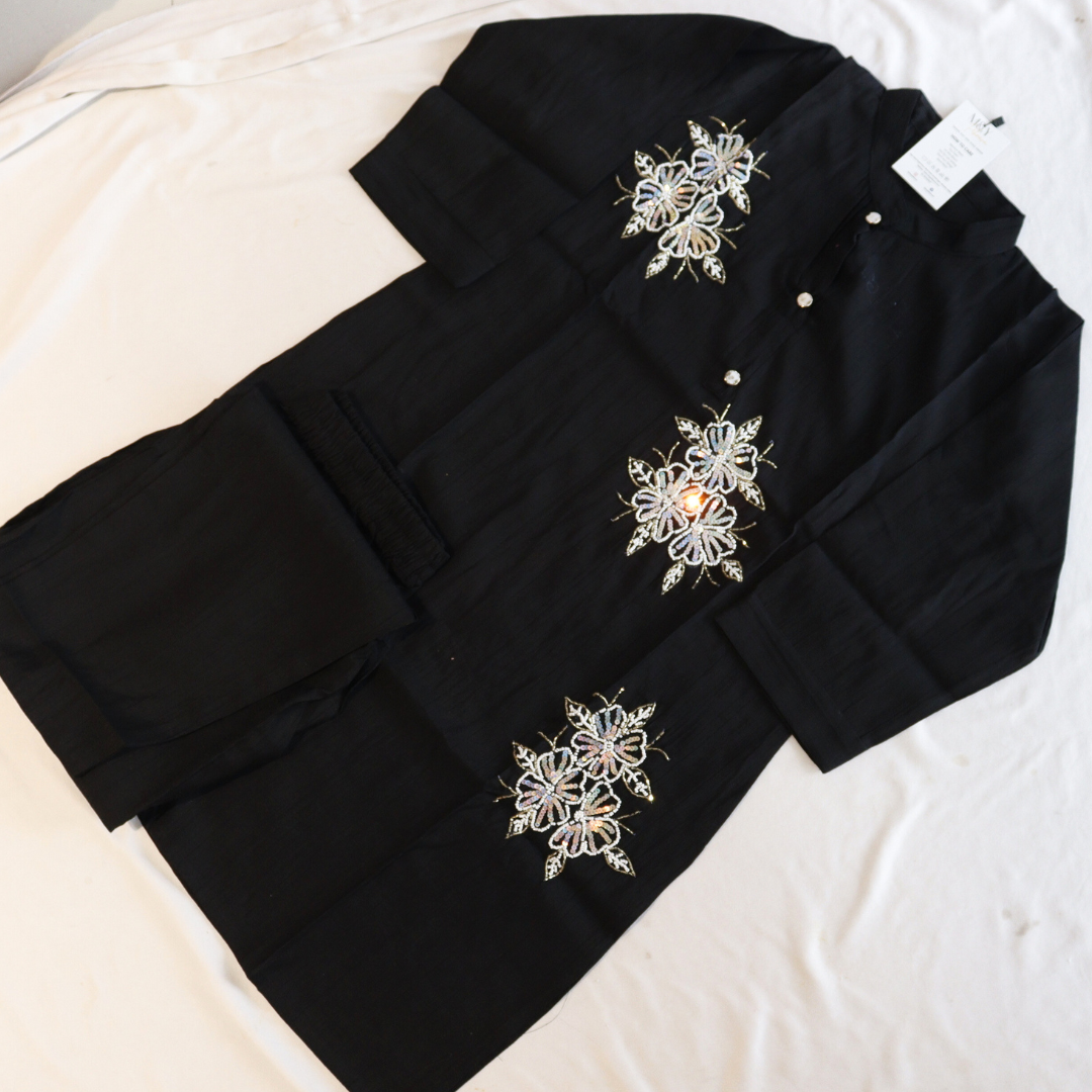 Black Sequin Work Co-Ord Set