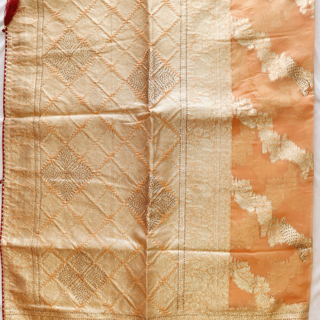 Orange Banarsi Fancy Saree