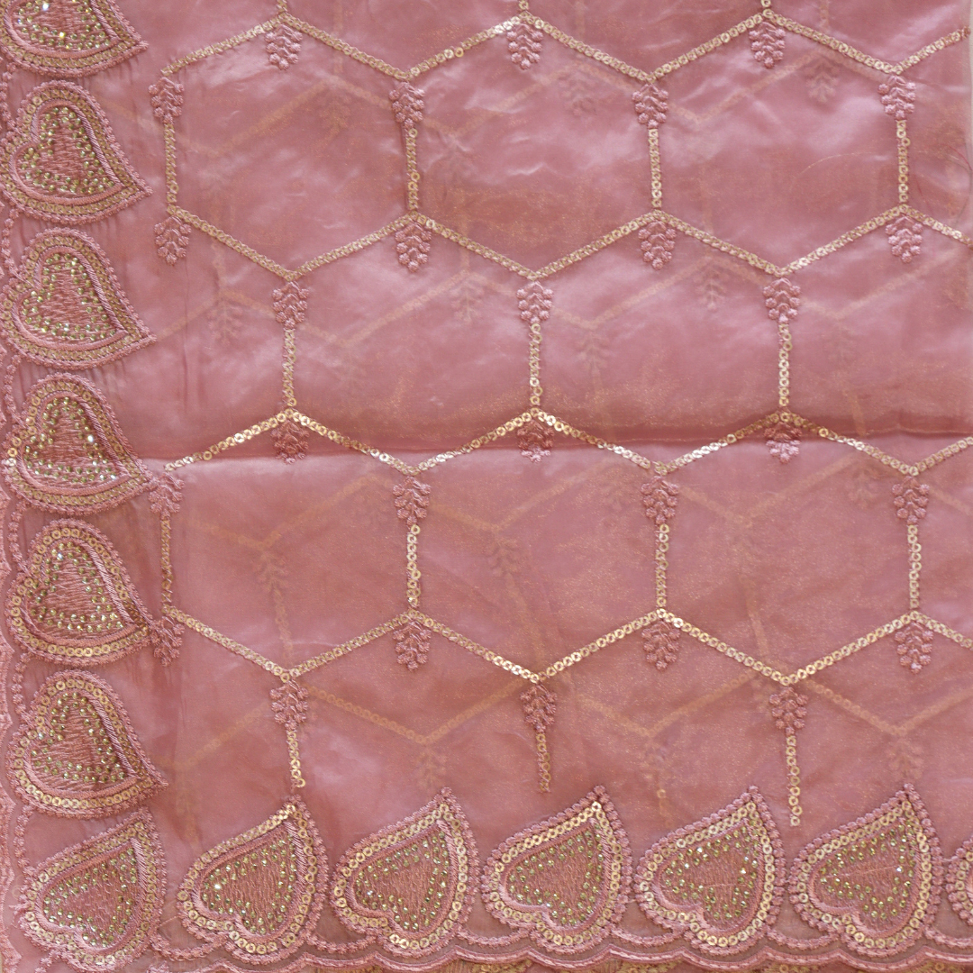 Organza Embroidered With Sequence Work Saree